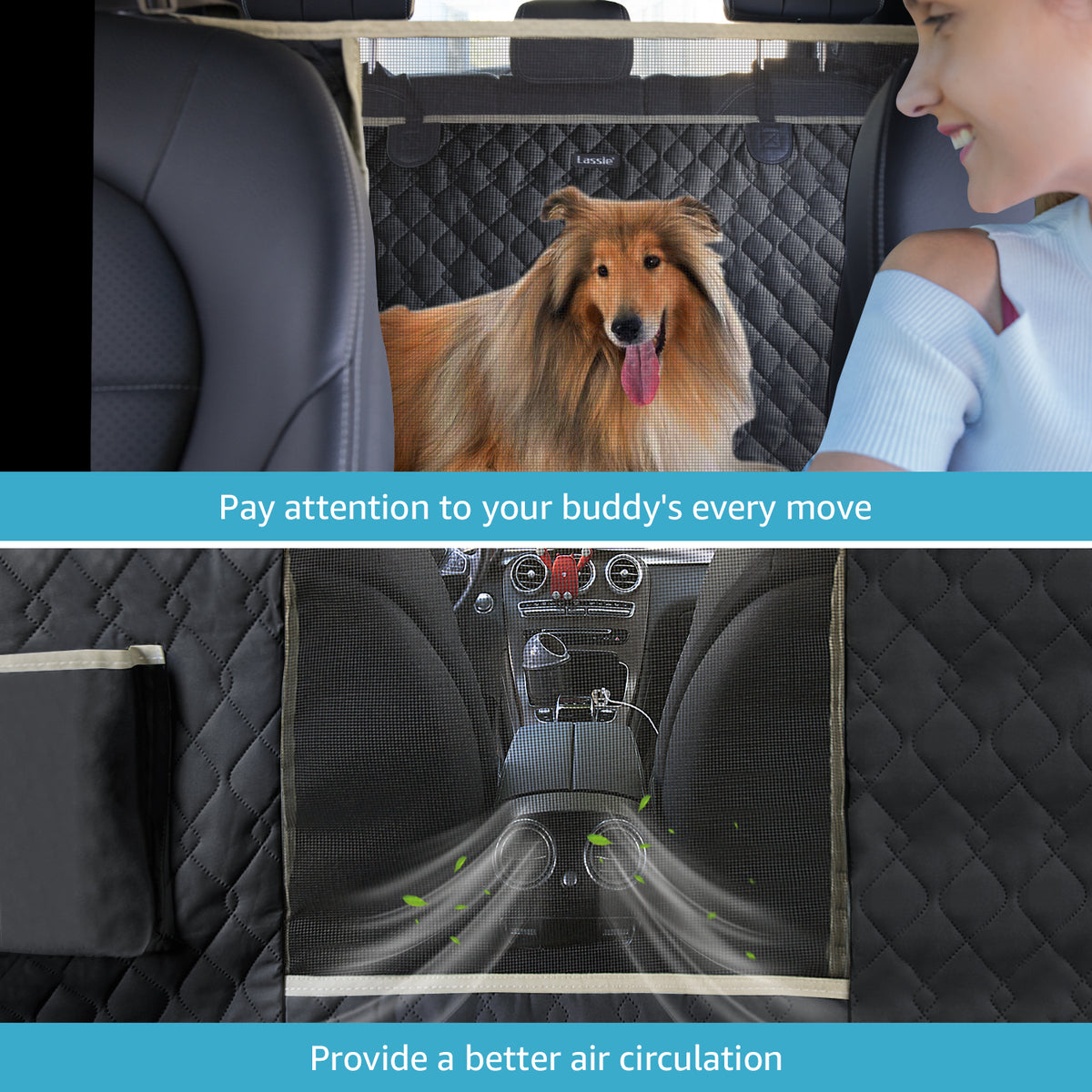 Lassie Dog Car Seat Covers for Back Seat 100% Waterproof with Mesh Vis –  Lassie - Best Dog Car Seat Covers