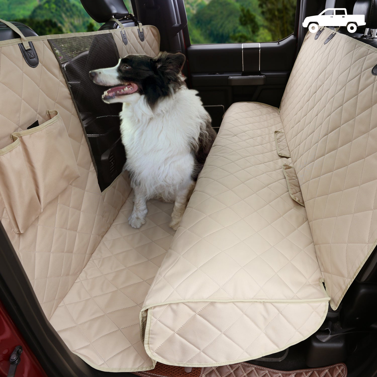 Popular Zebra Dog Hammock Custom Back Bench Seat Cover For Pets Waterproof Cargo Protector Black White Animal Print Washable Car SUV Truck Quilted